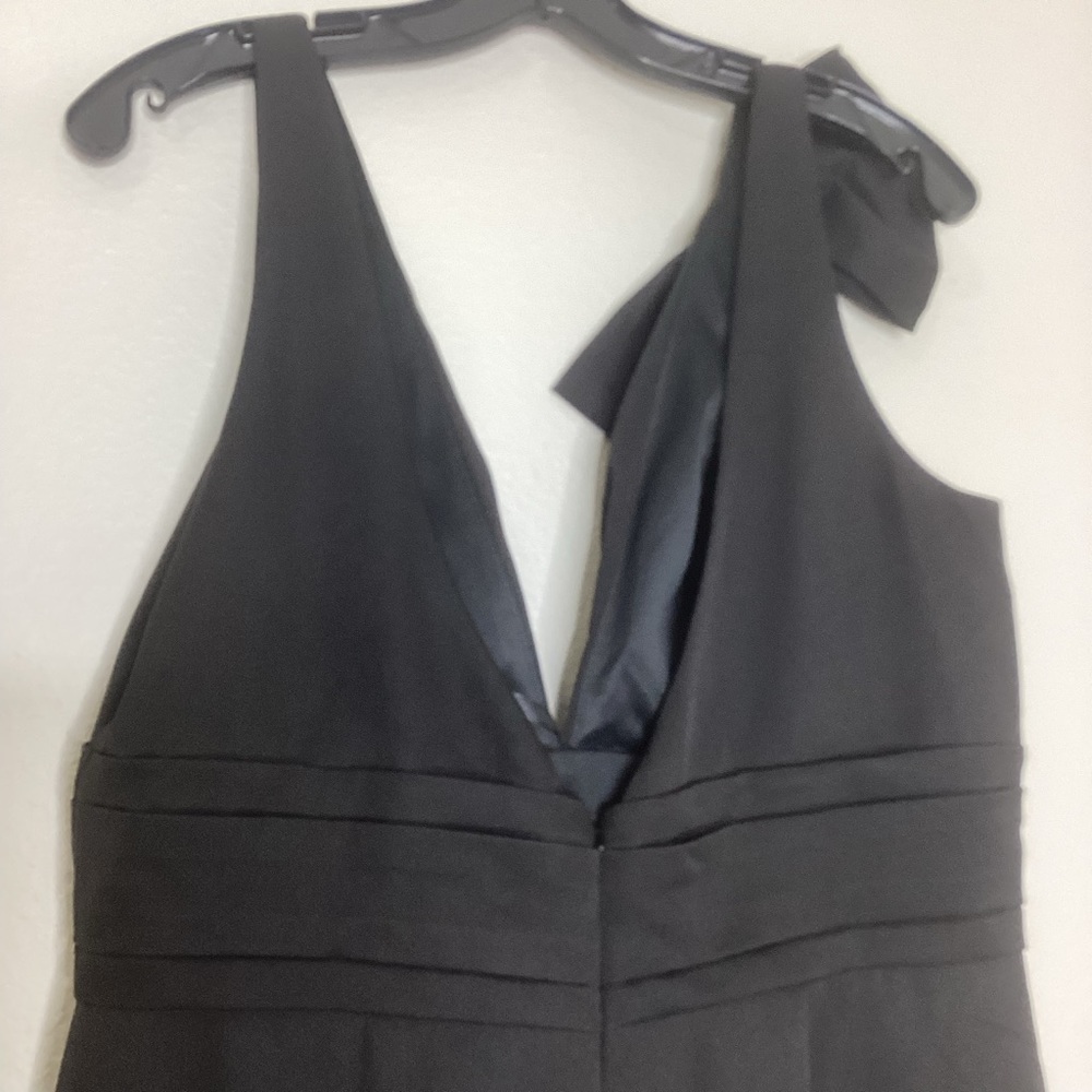 Mac Duggal Black Bow V Neck Gown Sz 12 NWT - Picture 5 of 9